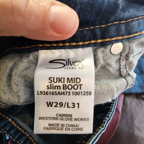 Silver Jeans Co. Suki Mid Slim Bootcut Jeans W29/L31 Fluid Denim Womens Blue - Picture 4 of 4
